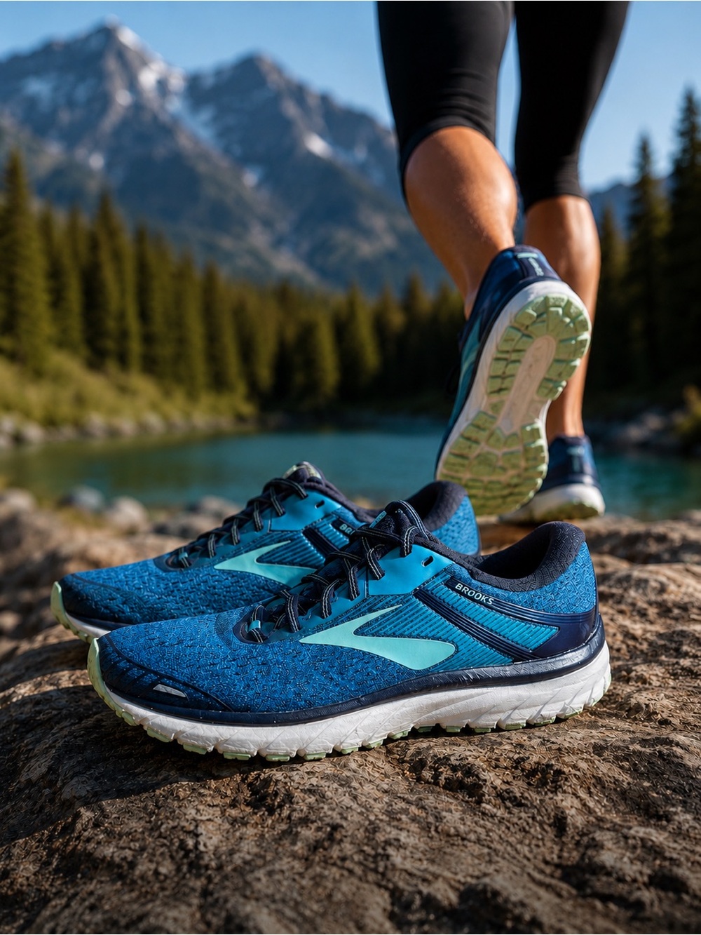 Brooks GTS 18 Cushion Support Blue Athletic Running Shoes with Mesh Upper 9.5